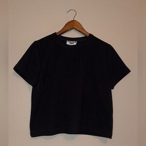 Sport ejm black cropped drifit type material top